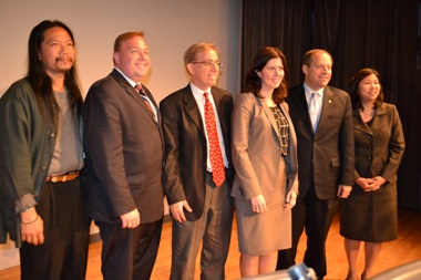 Six congressional candidates in the 6th District race sat together for the first time during a forum in Flushing.