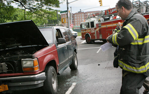 FDNY puts out car fire