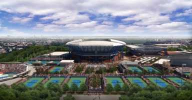 The new retractable roof at Arthur Ashe Stadium was unveiled.