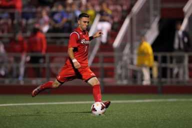 Senior forward Jimmy Mulligan scored a penalty kick to defeat the University of Akron.