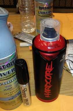 Graffiti spray paint cans