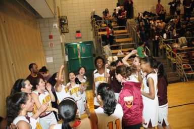 Hawks screaming after the win.