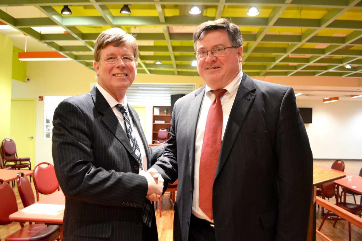 Joseph Conley and new Community Board 2 chair Patrick O'Brien.