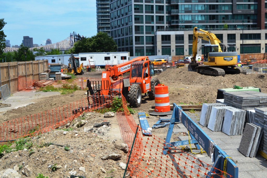 Construction is underway at the future site of the Hunters Point Community Library. 