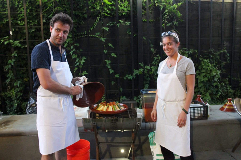 Chef Hugue Dufour unveiling his gigantic lamb tagine