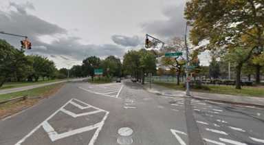 A bicyclist was struck Thursday at the intersection of 114th Street and 34th Avenue near the ramp to the Grand Central Parkway in Corona.