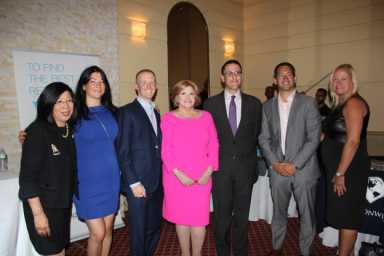Panelists from “From Food to Fashion: What’s Trending in Queens Real Estate” (l to r) Margaret Ling, event producer Judy Sahagian, Joshua Schneps, Faith Hope Consolo, Seth Pinsky and Justin Cole.