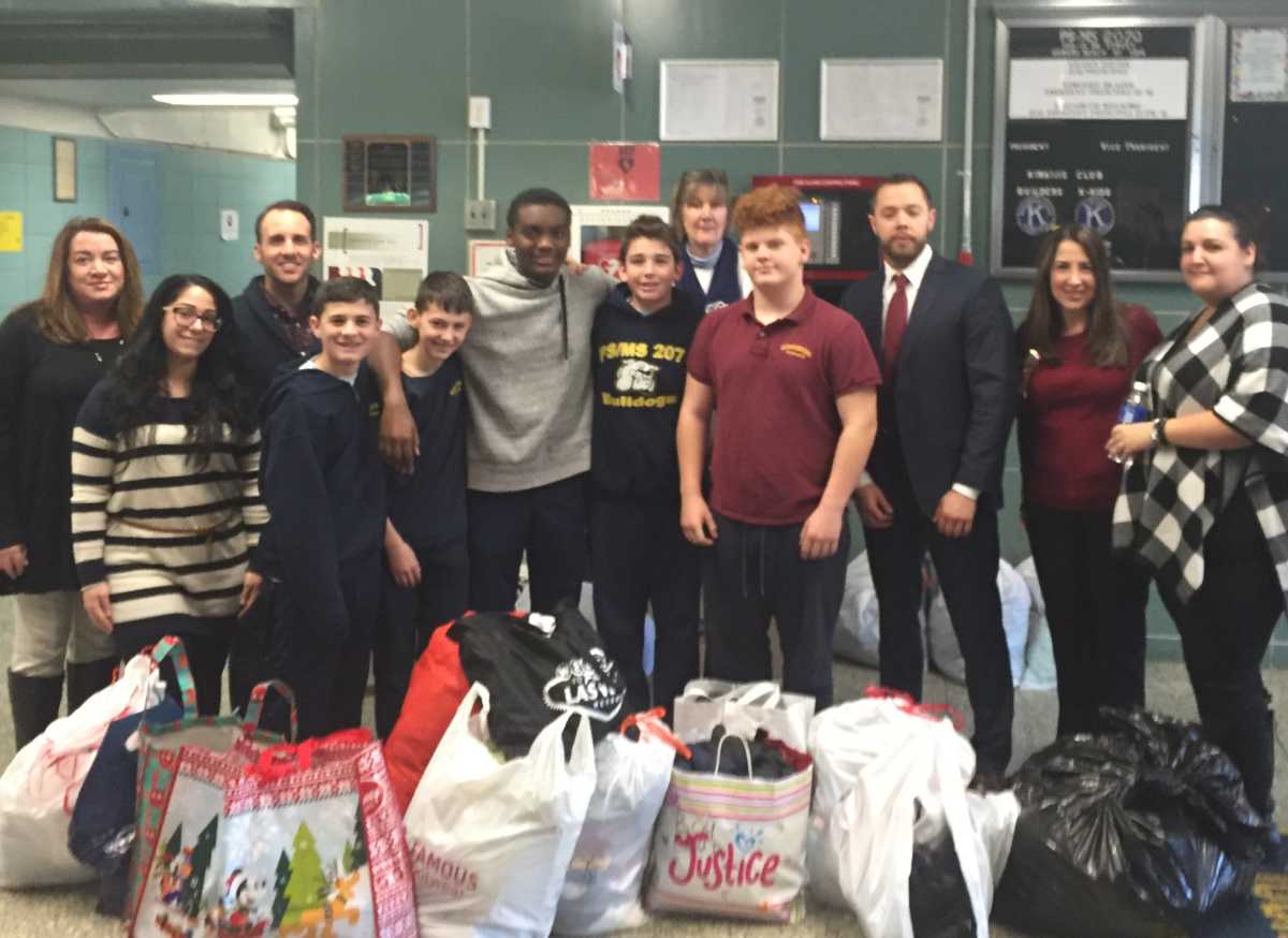 Faculty and students at P.S. 207 rallied around the family of Khrone Arrindell after his home was destroyed in a fire on Jan. 26.