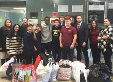 Faculty and students at P.S. 207 rallied around the family of Khrone Arrindell after his home was destroyed in a fire on Jan. 26.