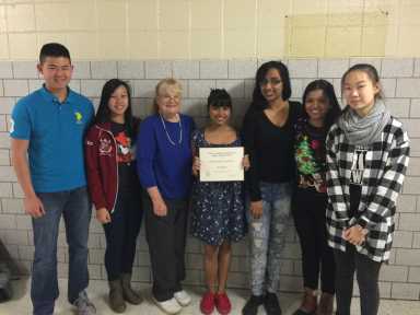 The editors of an award-winning math magazine at Francis Lewis High School.