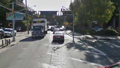 An elderly man was listed in stable condition after being hit by a vehicle at this Ridgewood intersection Friday night.