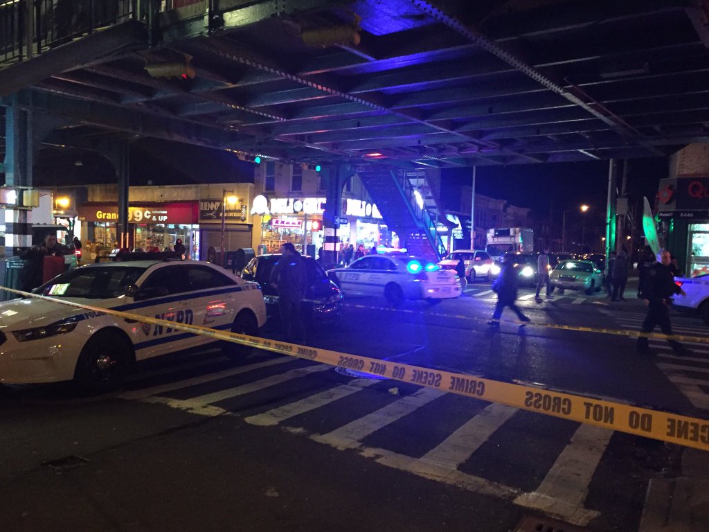 Police officers secured the corner of 85th Street and Jamaica Avenue in Woodhaven on March 2 after a man was stabbed there.