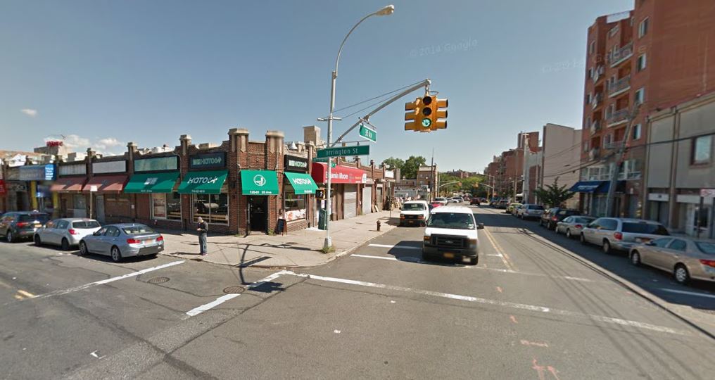 A 50-year-old man was shot to death near this Flushing intersection on Wednesday night.