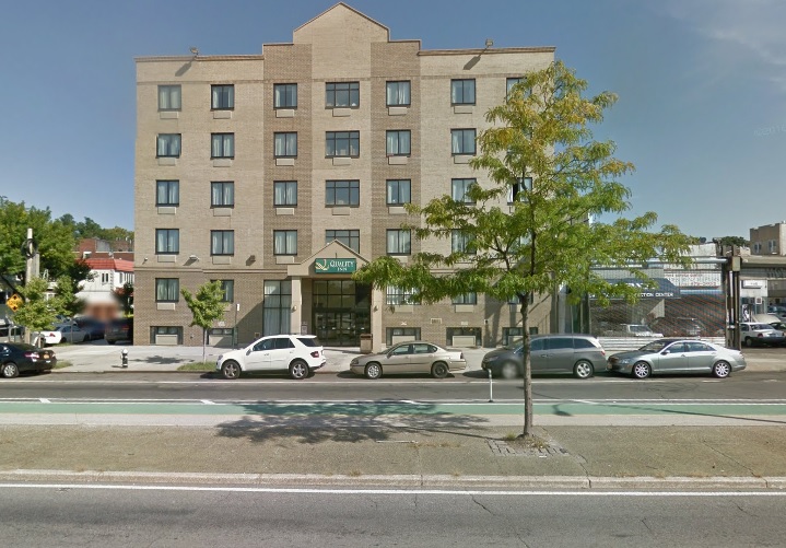 This Quality Inn in Woodside has been converted into a temporary homeless shelter.