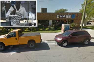 Federal agents arrested the man who allegedly robbed this Chase bank in Maspeth and may be tied to at least five other heists since September of 2016.