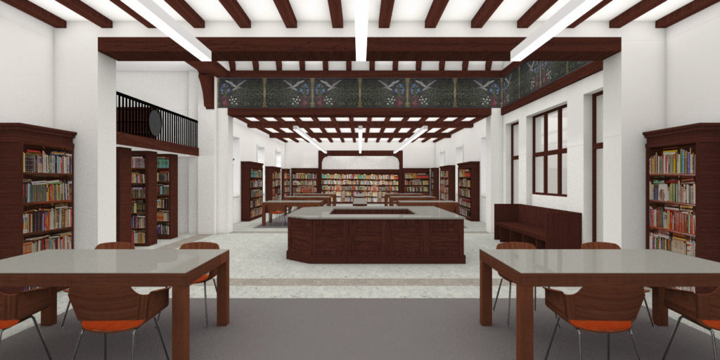 Rendering of what the newly renovated Glendale Library is expected to look like.