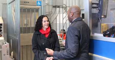 Stacey at Train Station