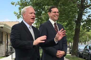 State Senator Tony Avella (left) endorsing Paul Graziano (right).