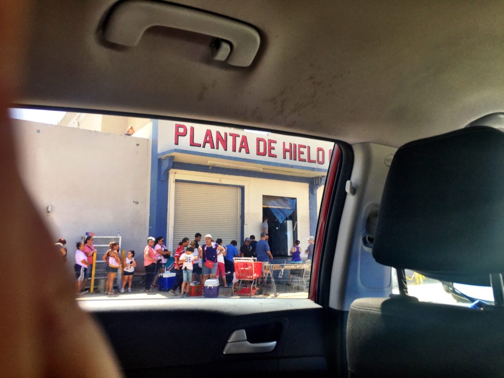 Bucella said there were at least 100 people waiting on line for ice. 