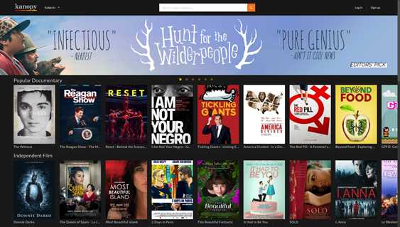 Kanopy Homepage