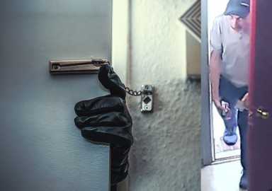Security camera footage of a burglar, identified as Kenneth Dellaquila, breaking into a Howard Beach home on Sept. 5, 2017
