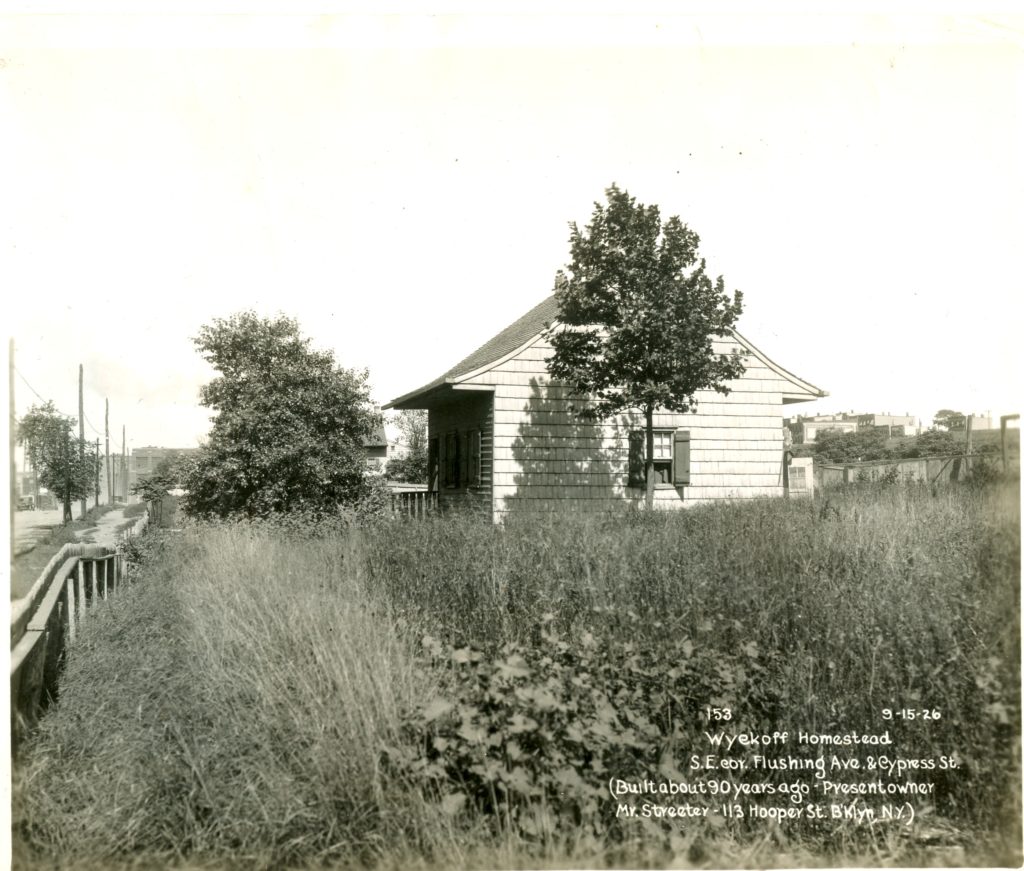 This 1926 photo shows the old Wyckoff homestead on Flushing Avenue. (courtesy of the Greater Ridgewood Historical Society) 