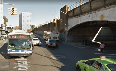 The intersection of Archer Avenue and Guy R. Brewer Boulevard in Jamaica