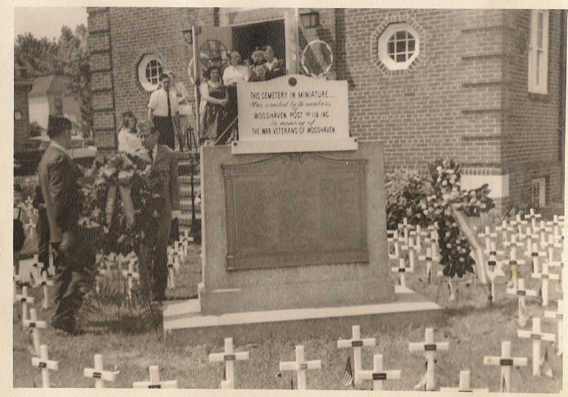 A Memorial Day ceremony outside American Legion Post 118 in Woodhaven