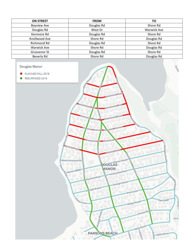 Douglas Manor Streets Resurfacing Map-1