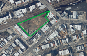 Arial shot of African burial ground in Elmhurst