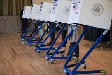 Voters at St. Margaret School in Middle Village on Election Day 2018.