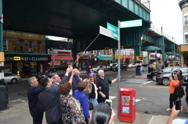 The 2018 street renaming for Maria Thomson in Woodhaven.