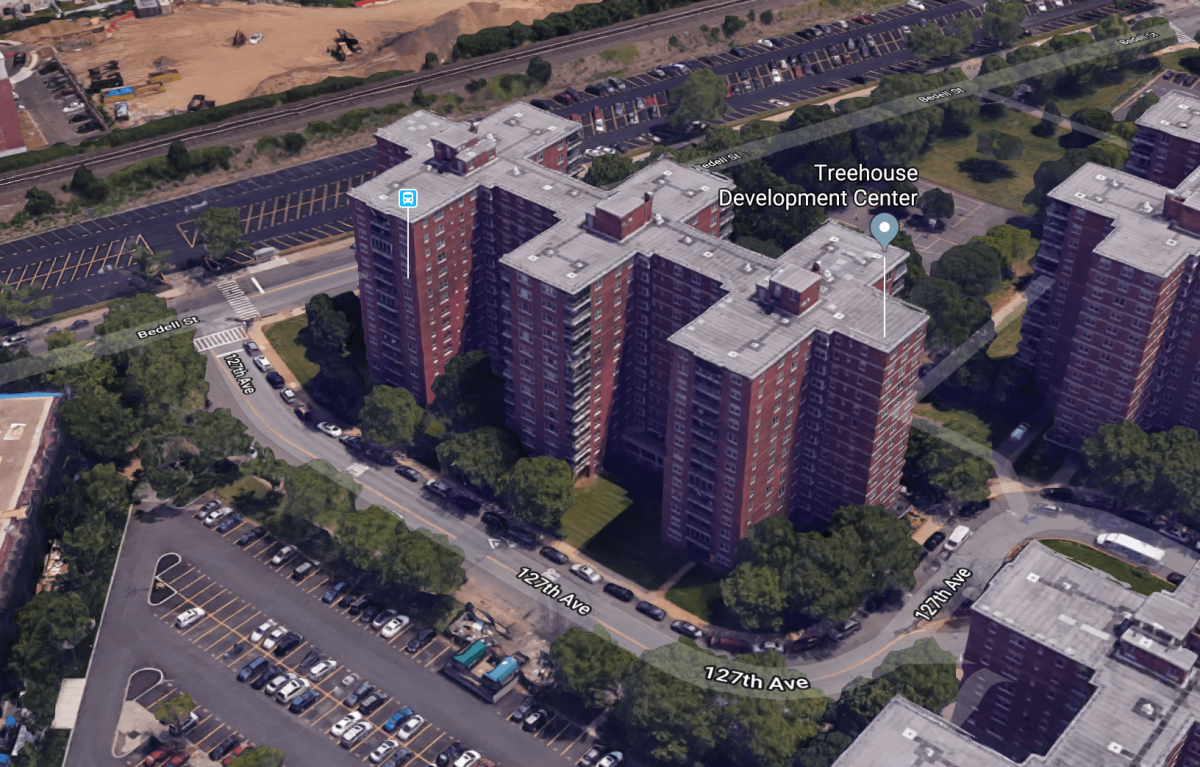 The building on 127th Avenue in the Rochdale Village co-op complex where a man was stabbed to death on June 8.