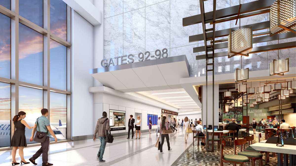 A concourse at the new-look LaGuardia Airport