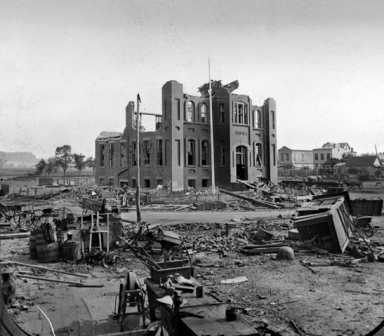 Some of the devastation left behind by a massive storm that hit the Woodhaven/Ozone Park area in 1895.