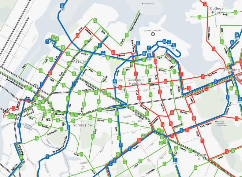 mta bus redesign map northwest queens