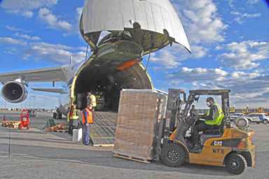 Russia flies ventilators and medical supplies to NY FEMA to fight Corona Virus