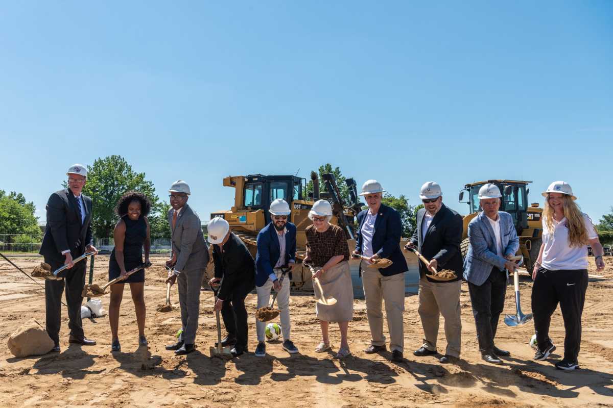 Queens College celebrates groundbreaking of soccer field renovation