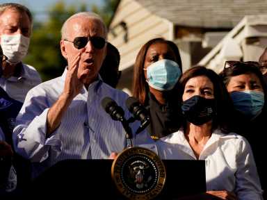 U.S. President Biden tours hurricane-affected areas in New York and New Jersey