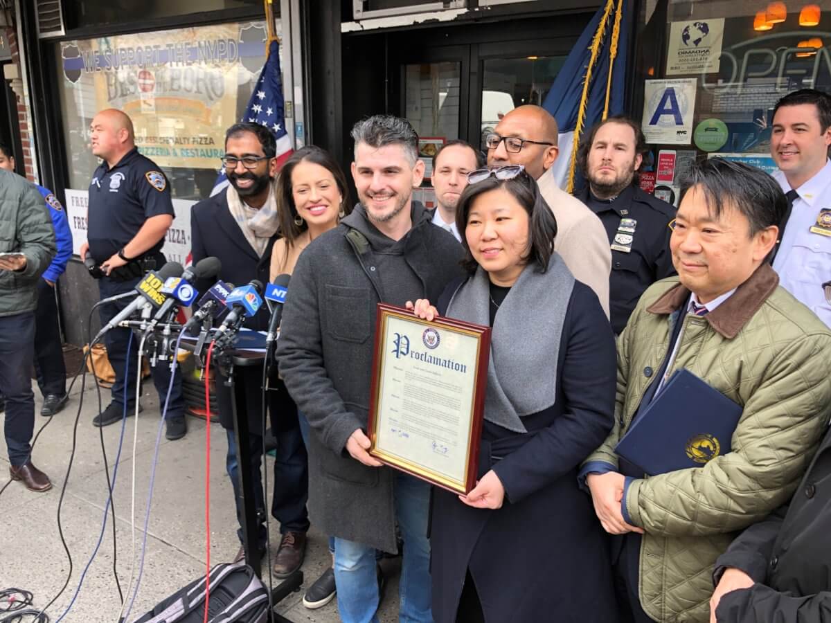 Two men arraigned for attempted murder of Elmhurst pizza heroes