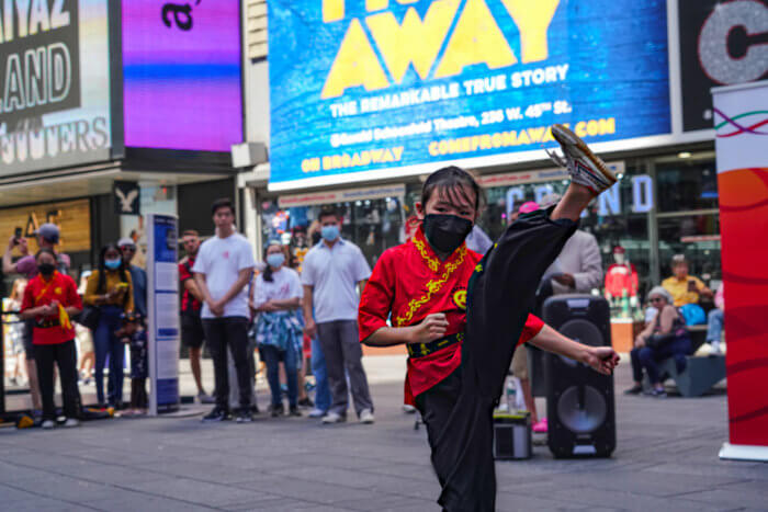 Hong Kong Dragon Boat Festival awakening ceremony in Times Square