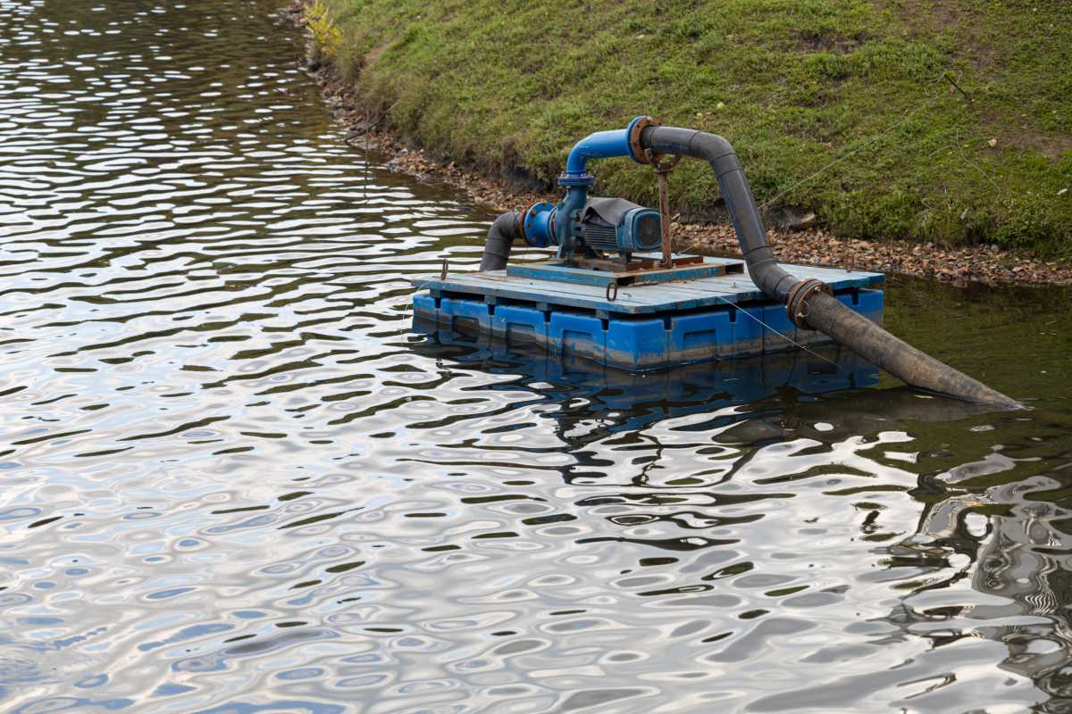 water pump with pipe mounted on pantone