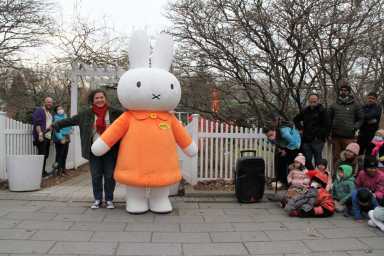 Miffy and Queens Botanical Garden Executive Director Evie Hantzopoulos