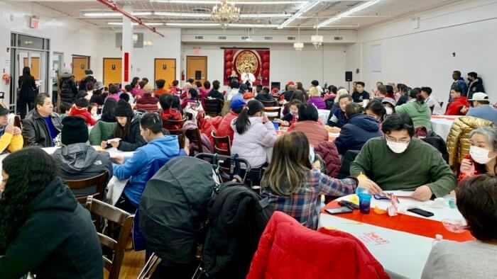 Community members celebrate Lunar New Year at the Deshi Senior Center in Ozone Park.