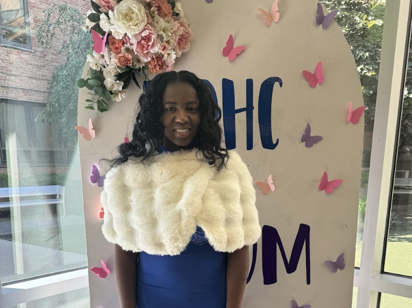 St. Mary's young adult patient in formal Prom attire. 