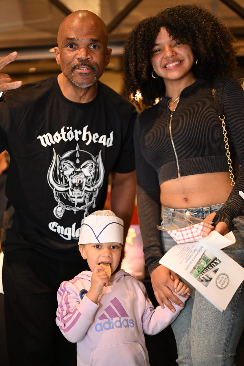 Mcdaniels poses with fans at Queens Taste. Photo: Ramy Mahmoud. 