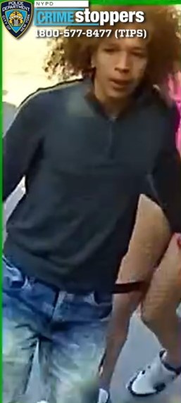 One suspect who is sought for allegedly beating and robbing a woman during a mugging in Jackson Heights more than a month ago.