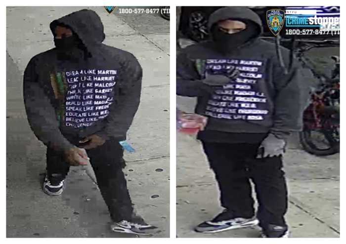 Cops are looking for this masked gunman who allegedly robbed a 68-year-old man in South Ozone Park.