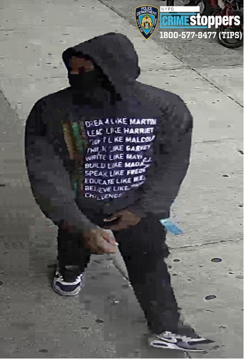 Cops are looking for this masked gunman who allegedly robbed a 68-year-old man in South Ozone Park.