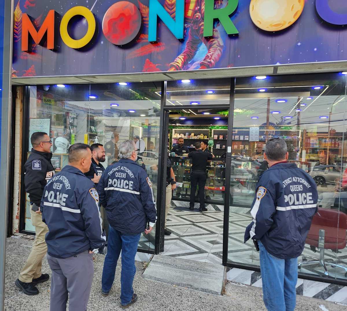 Moonrocks at 46-06 Utopia Parway in Flushing was shuttered along with five other illegal cannabis dispensaries across the borough, Queens District Attorney Melinda Katz announced Aug. 18.